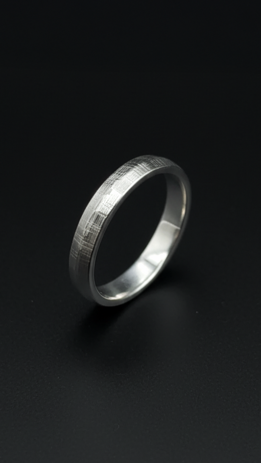 Cepillado 01 · Anillo acabado rallado · Plata 925Ge