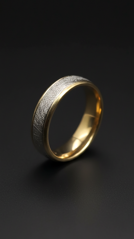 Combinado · Anillo rallado · Oro 18k y Platino 955