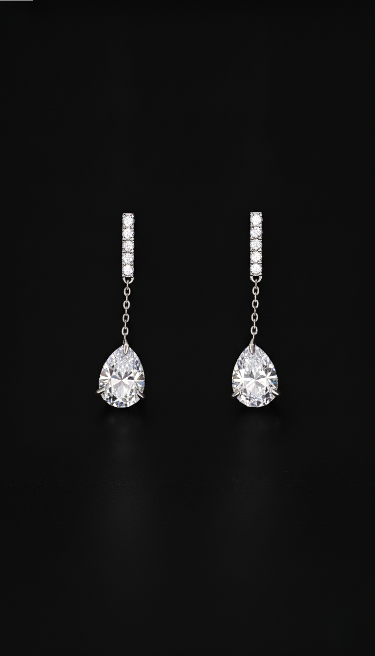 Gotas de luz · Pendientes con circonitas · Plata 925Ge