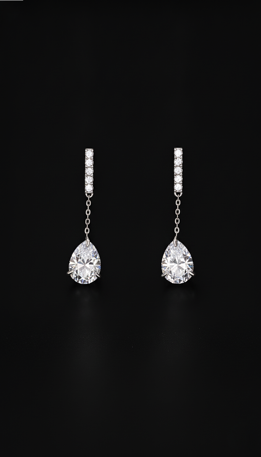 Gotas de luz · Pendientes con circonitas · Plata 925Ge