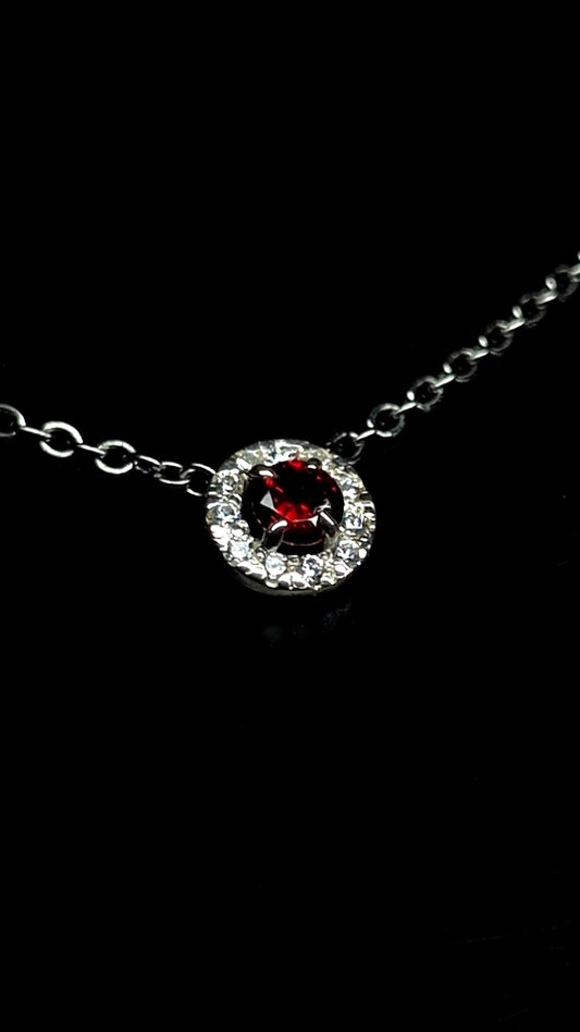 Halo 02 · Colgante de rubí · Plata 925Ge