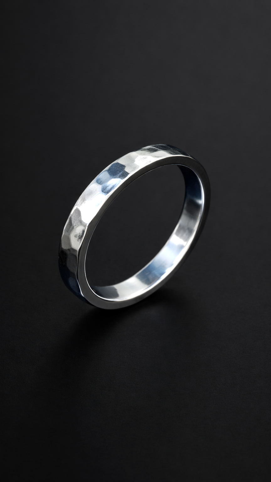Martelé 01 · Anillo martelé clásico · Plata 925Ge