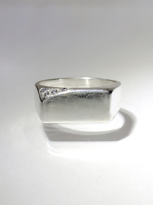 Anillo Sello Rectangular · Plata de Ley 925 · 8 mm