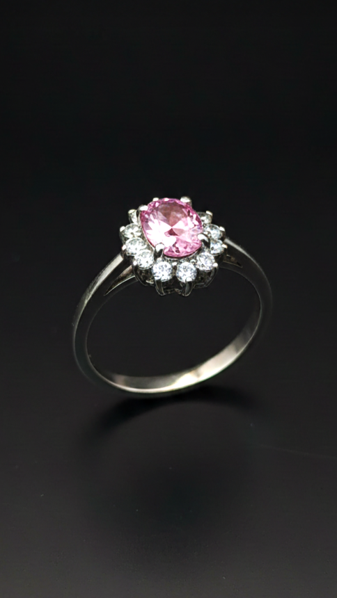 Princesa 02 · Anillo Circonita Azul central · Plata 925Ge