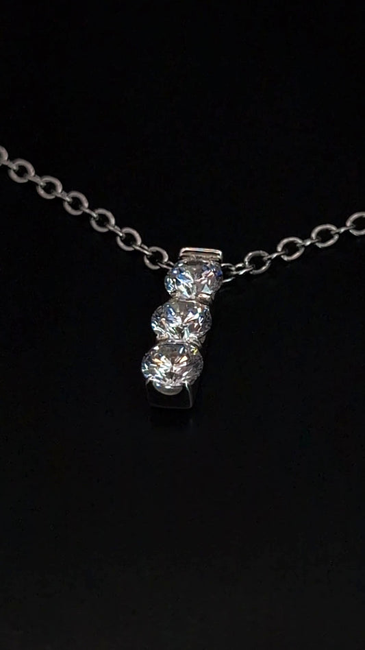 Triple · Colgante con circonitas · Plata 925Ge