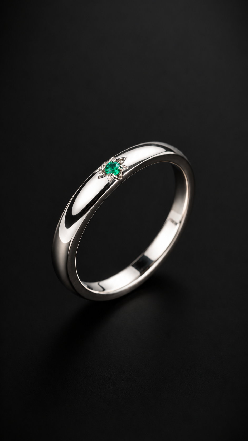 Estrella 01 · Anillo Esmeralda · Plata 925Ge