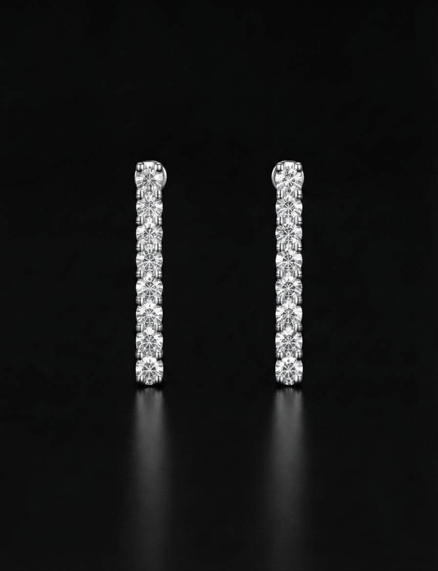 Varas de luz · Pendientes con circonitas · Plata 925Ge