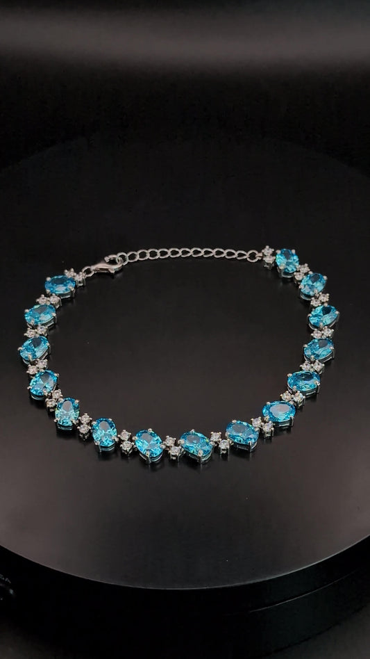 Pulsera Circonitas Ovaladas · Plata de Ley 925